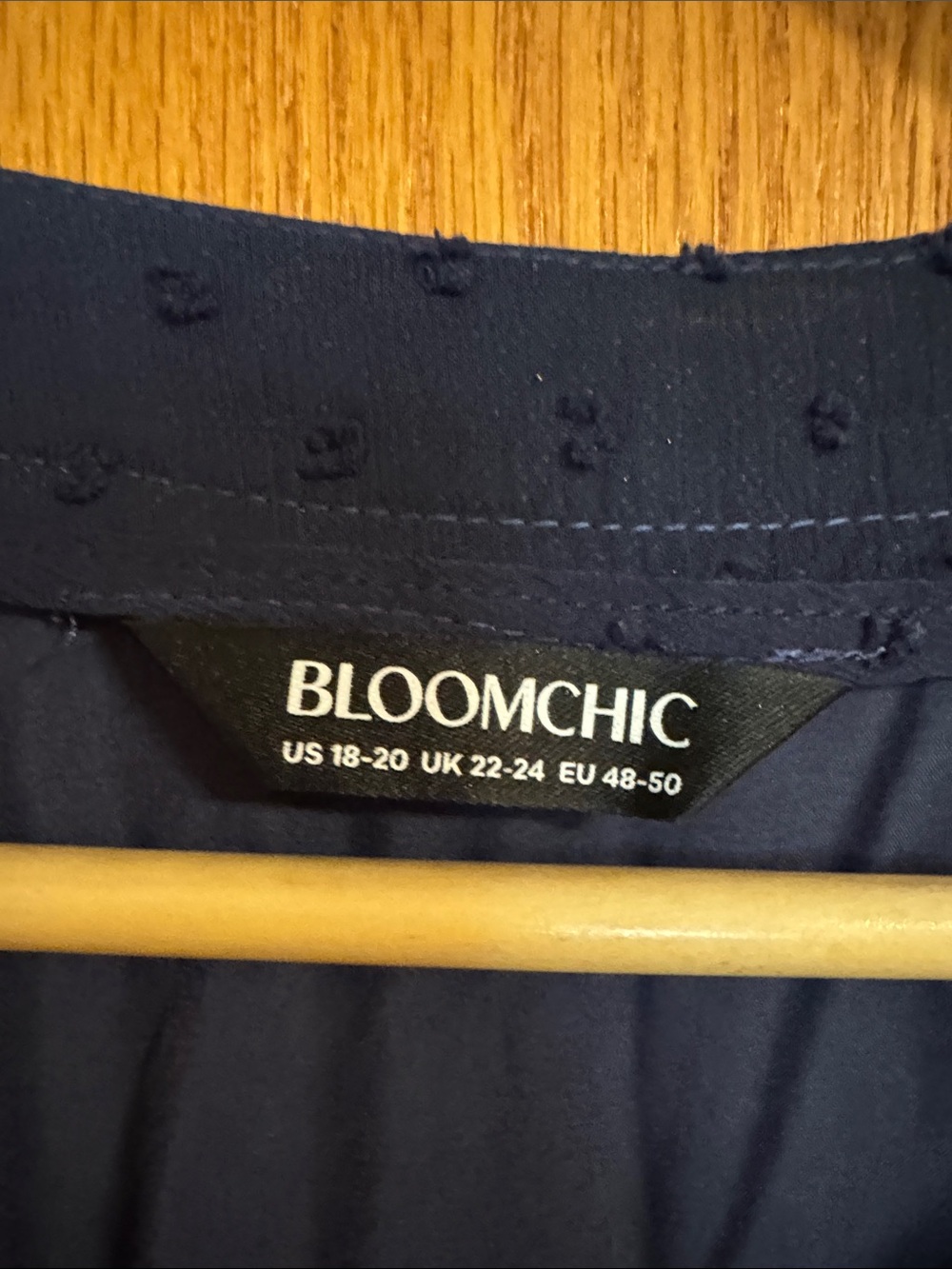 BloomChic Navy Swiss Dot Button-Front Tunic - Picture 2 of 3
